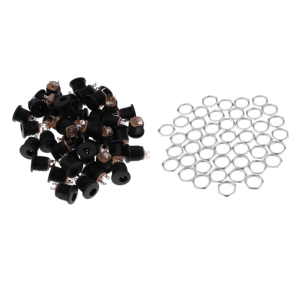 50Pack Panel Mount DC022 2.1x5.5mm DC Power Jack Socket AV Plug Connector