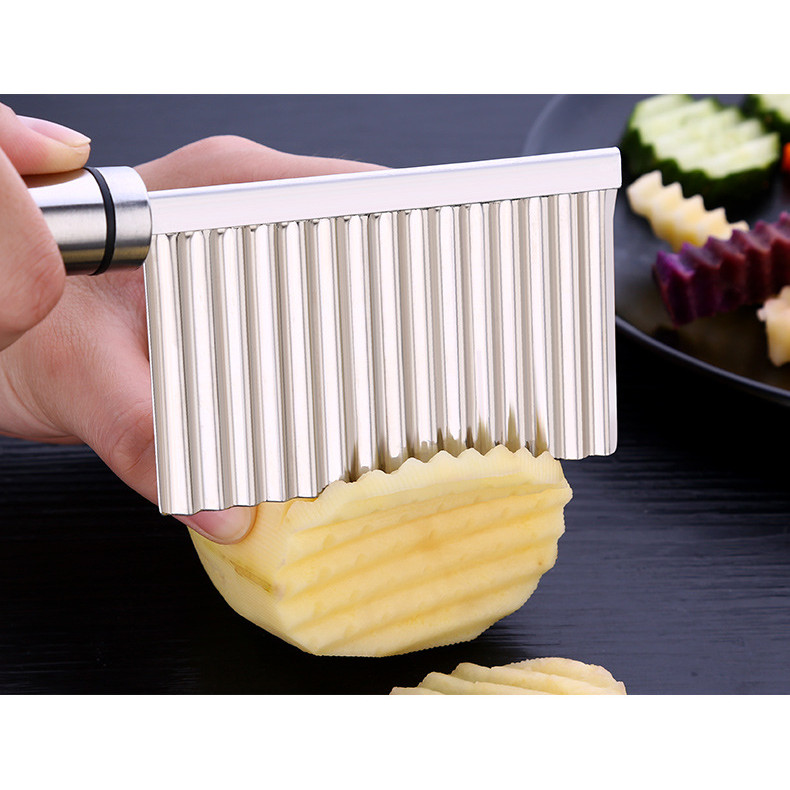 Dao thái lưỡi lượn inox sóng tạo hình củ quả IN05