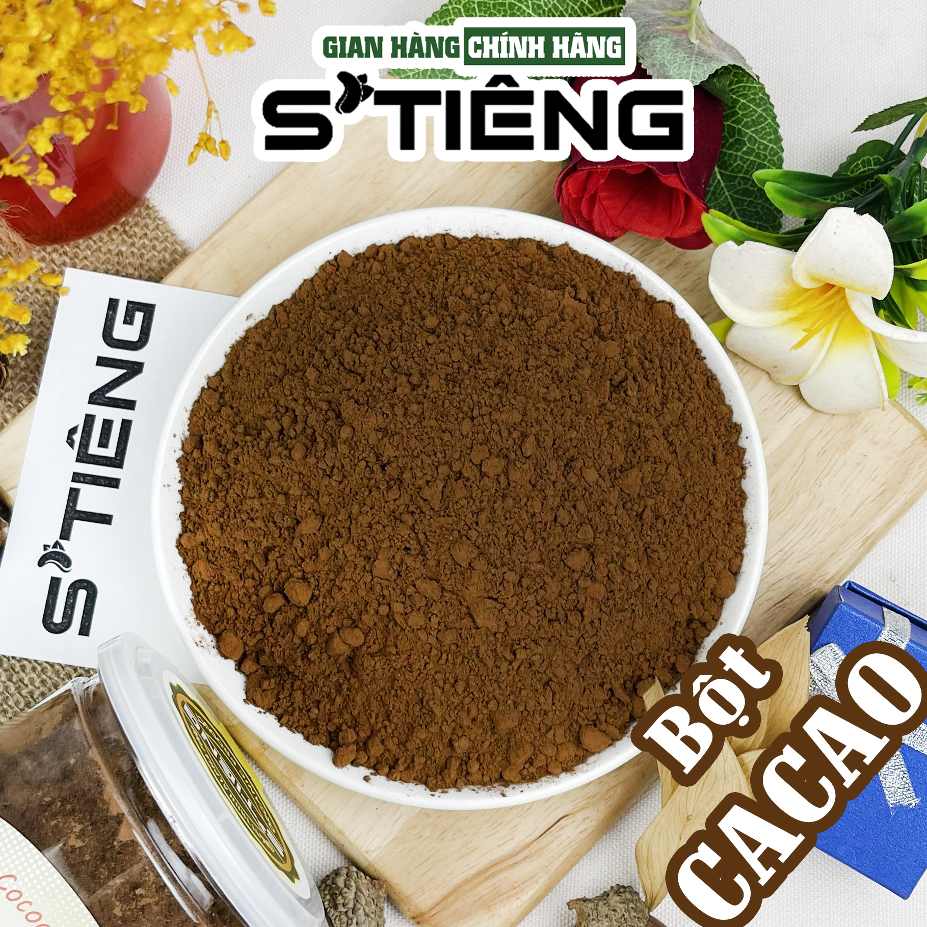 500Gr Bột CACAO Nguyên Chất Cao Cấp S'TIÊNG Hộp