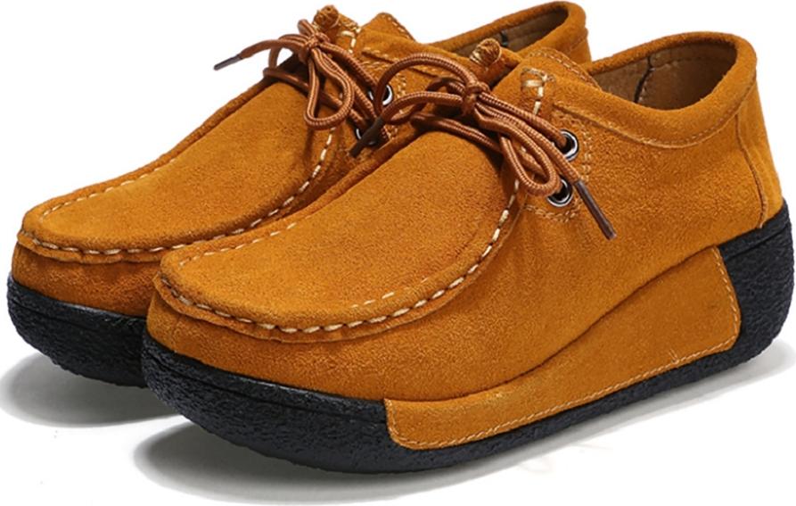 Women's Platform Shoes Suede Heighten Soft Sole Casual Shoes