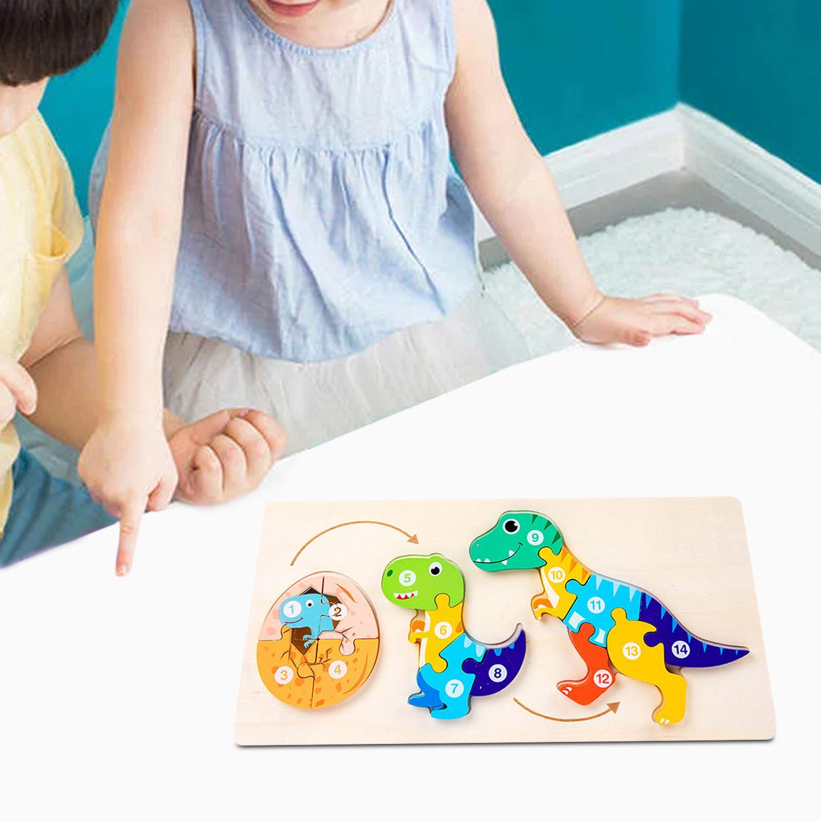 Animals Colorful wooden Cartoon Animal Shape Jigsaw Montessori Toy for Toddler