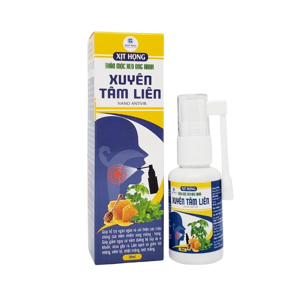 Xịt họng Xuyên Tâm Liên Keo Ong Xanh Nano Bạc H2CV