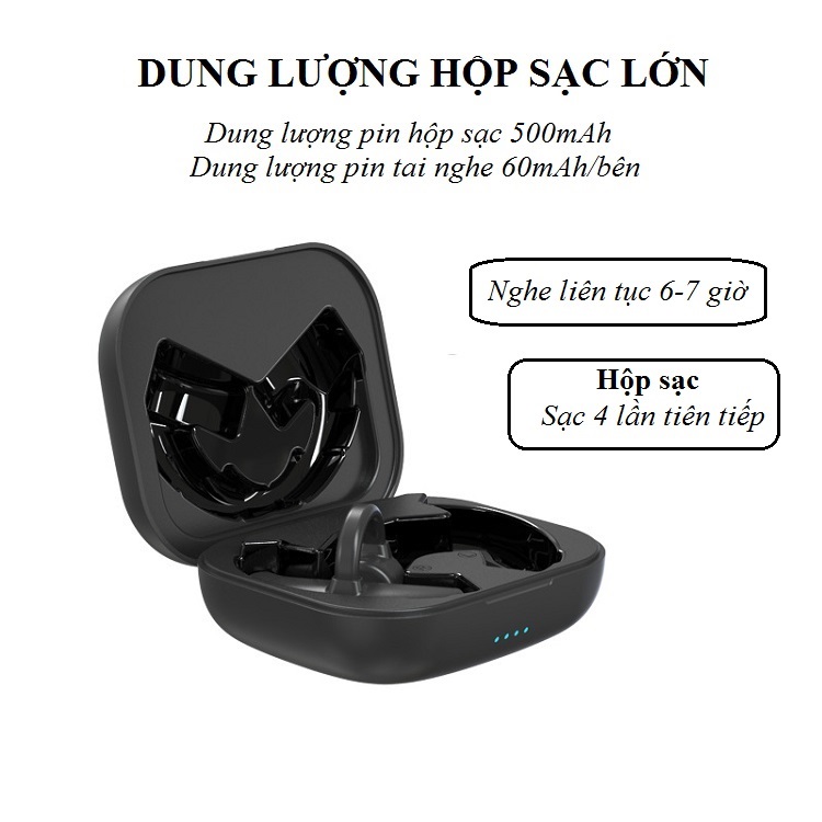 Tai nghe kiểu dáng đẹp mắt GW1 ( Hộp sạc dung lượng pin lớn 500mAh sử dụng lên tới 4 lần sạc - Âm thanh vòm 360 tạo cảm giác chân thực, sống động)