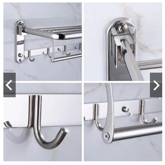 Giá treo khăn nhà tắm 2 tầng Inox 304 cao cấp