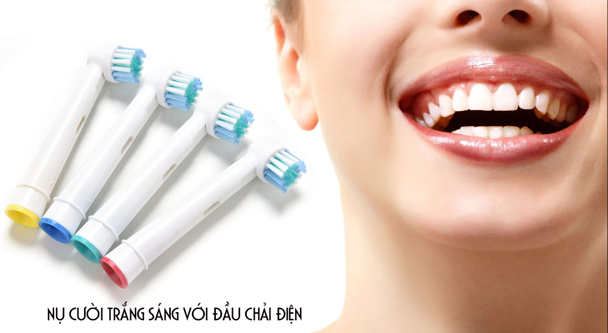 Bộ 4 đầu bàn chải điện cho máy Braun Oral B, SB-17A – Làm sạch khoang miệng, hết viêm nha chu – Tác động kép – Xuất xứ: Đức