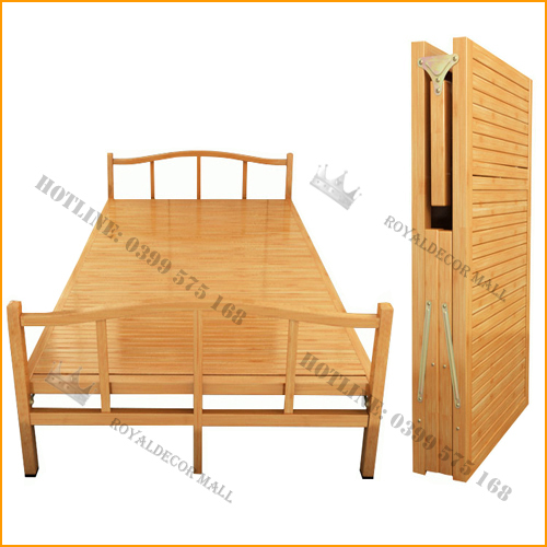 Giường Tre Gấp Gọn Thông Minh, Nằm Thư Giãn 100% Bằng Tre Tự Nhiên .KT 195 x 80/100