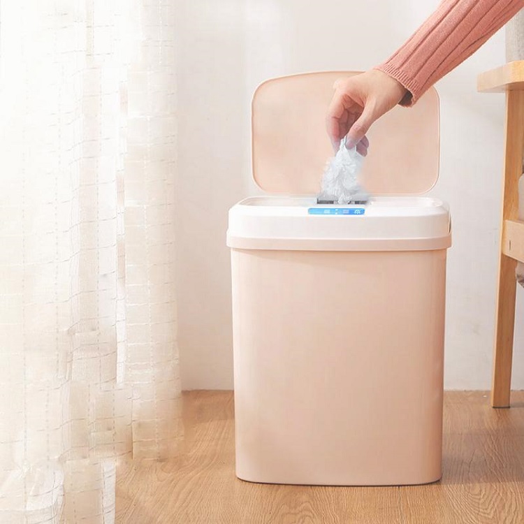 Thùng đựng rác mini tự động 15L cảm ứng khi có người đến hoặc chạm thông minh cao cấp