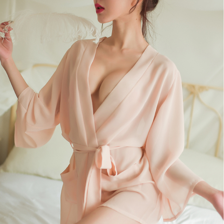 Áo choàng ngủ nữ kiểu kimono Q26 - Áo choàng ngủ có túi cao cấp