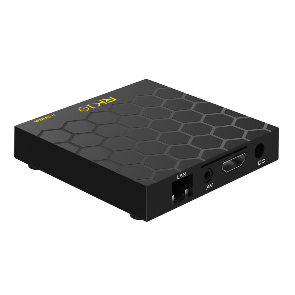 Android TV 7.1 Smart TV Box w / 2.4G cps điều khiển từ xa RK3328 Quad Core 64 bit UHD 4K VP9 H.265 2GB / 16GB RK10 Android TV 7.1