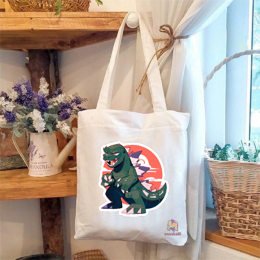 Túi Tote in hình chủ đề Godzilla