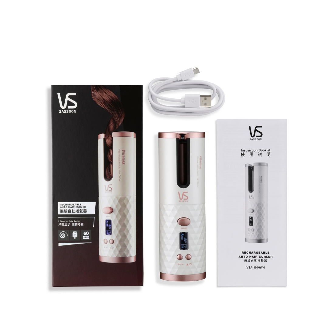 Máy uốn tóc tự động không dây VS Sassoon phủ Ceramic màu trắng