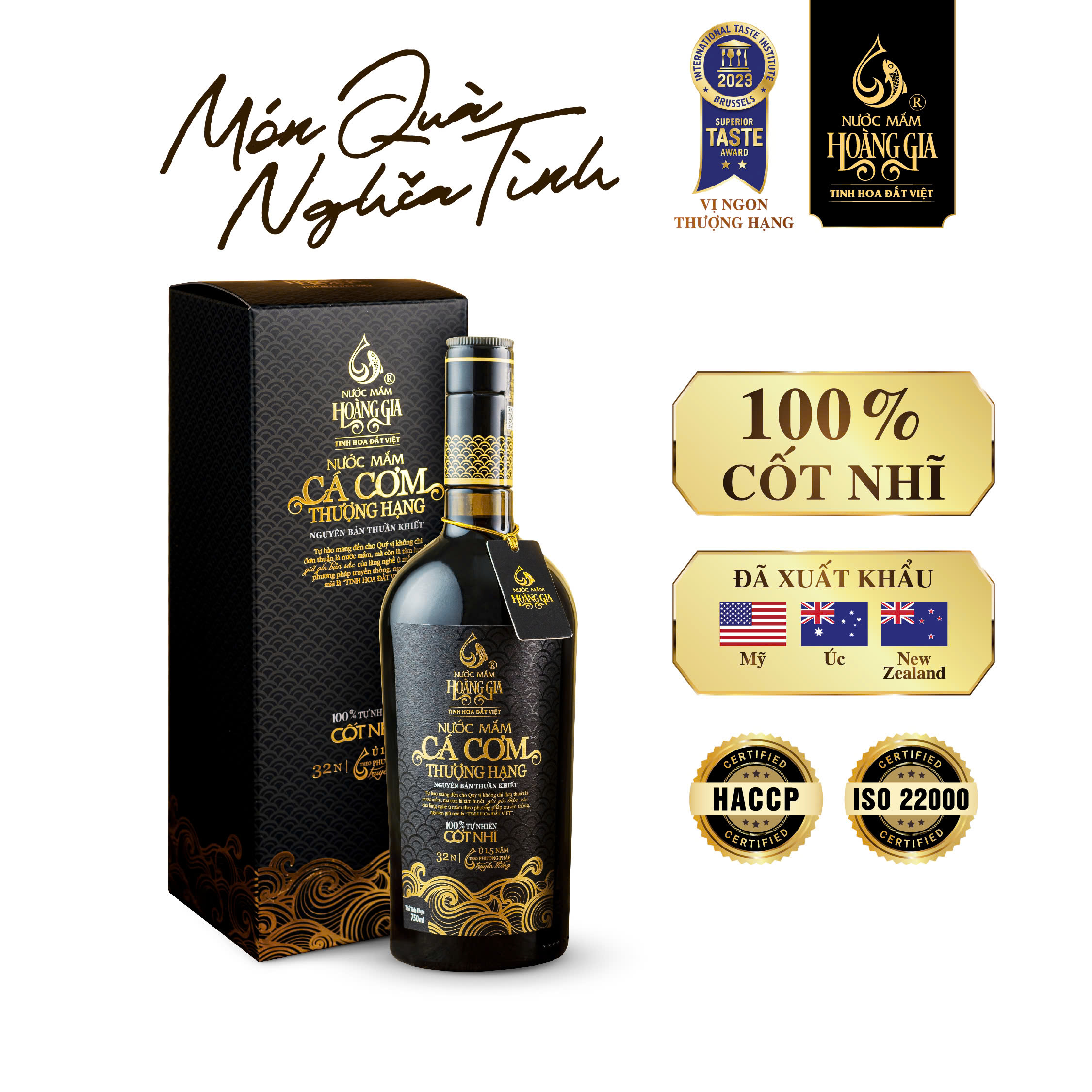 [Hộp giấy 750ml] Nước mắm cá cơm thượng hạng Hoàng Gia ủ chượp 1.5 năm – Quà tặng ẩm thực cao cấp​