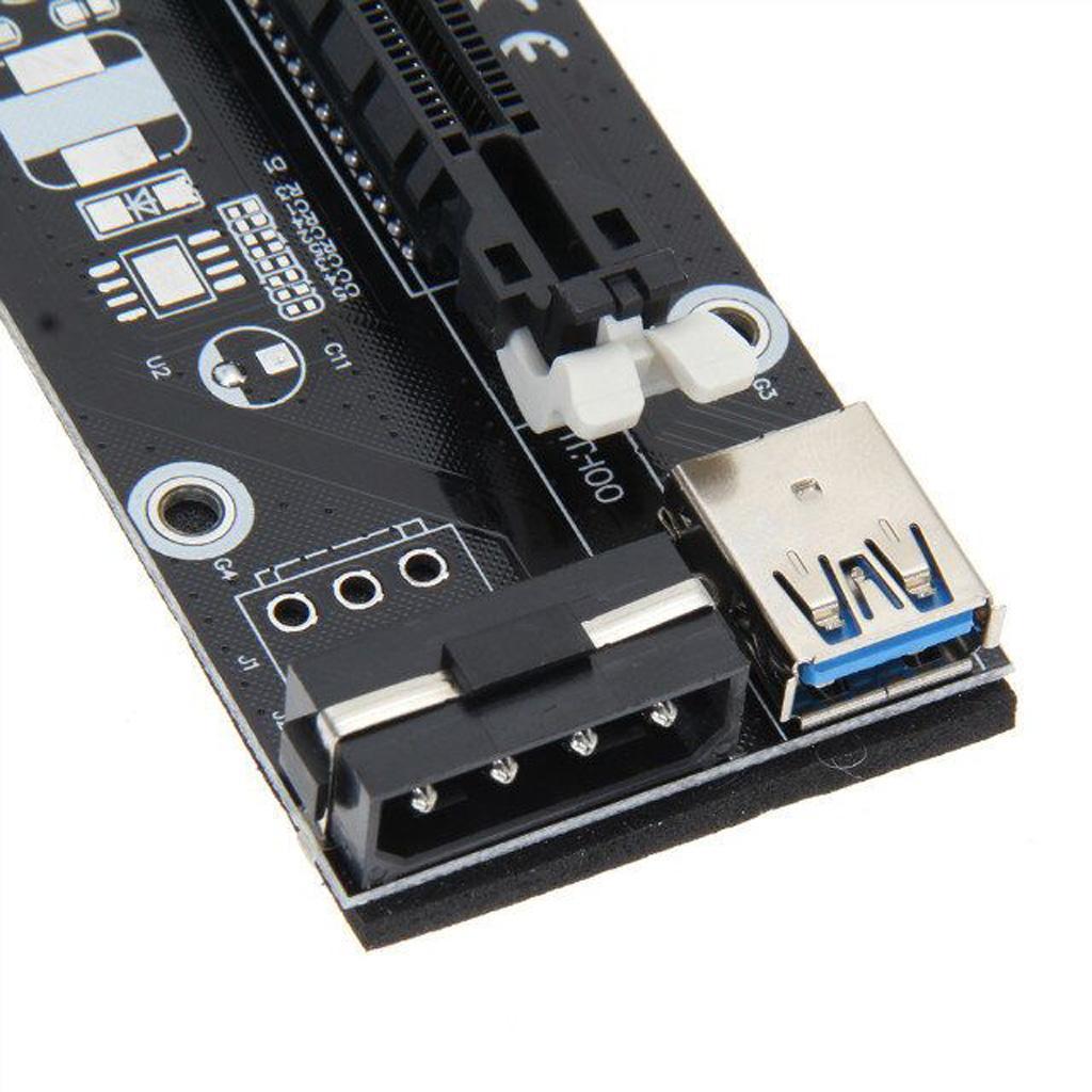 USB 3.0 PCI-E Express 1x to16x Extender Riser Board Card Adapter SATA Cable