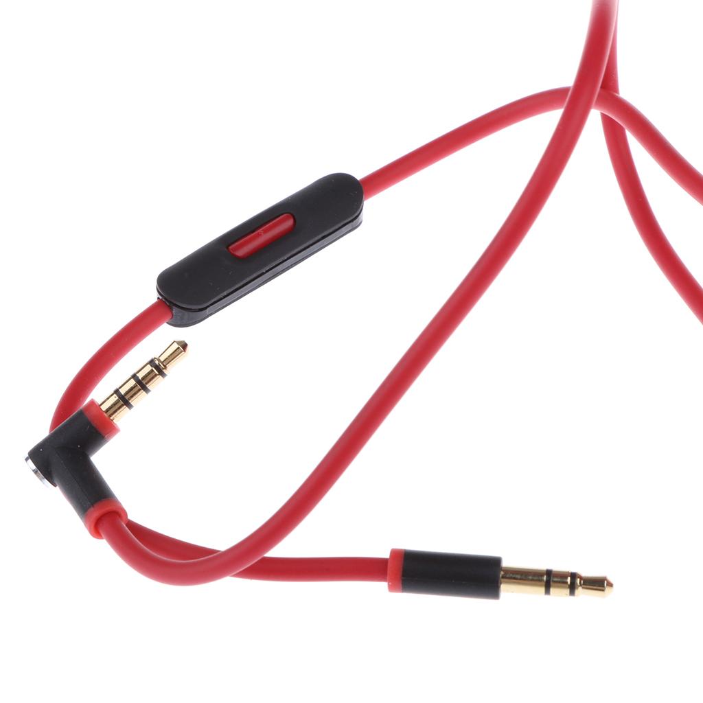 Replacement Audio Cable Cord Wire In-line Microphone For 3.5mm Headphones