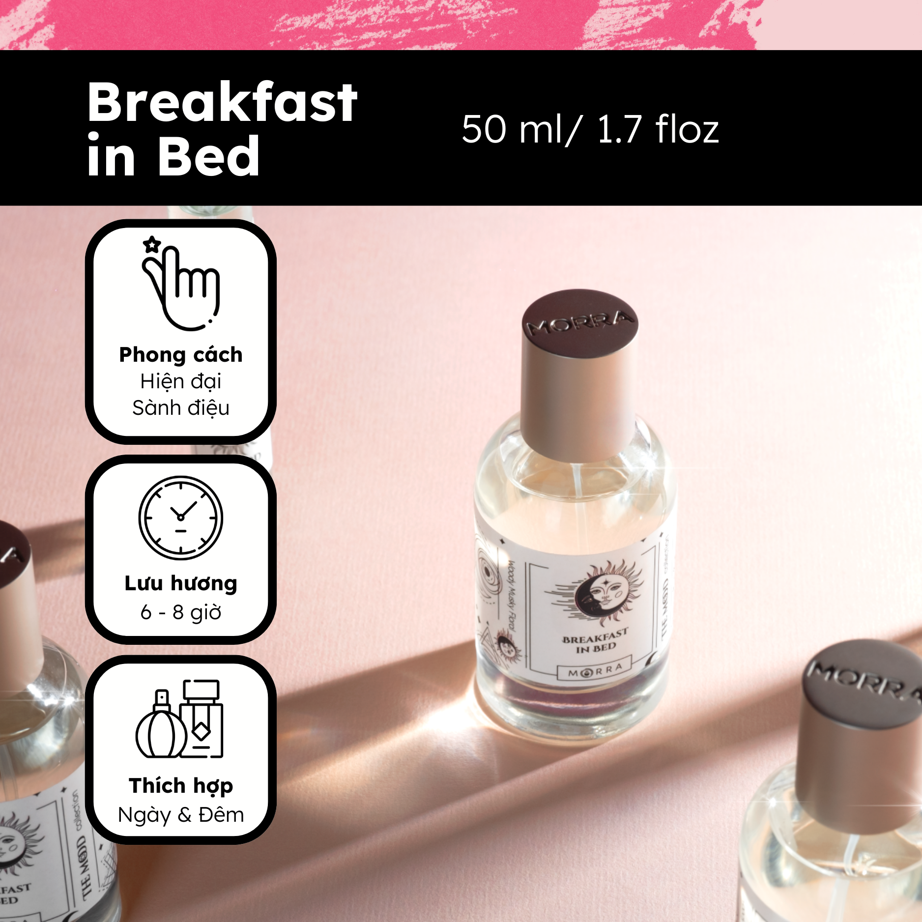 Nước Hoa Nam Nữ Morra Breakfast In Bed Hương Thơm Trong Sáng, Thanh Lịch Mùi Hương Hiện Đại, Sành Điệu Dung Tích 50ml