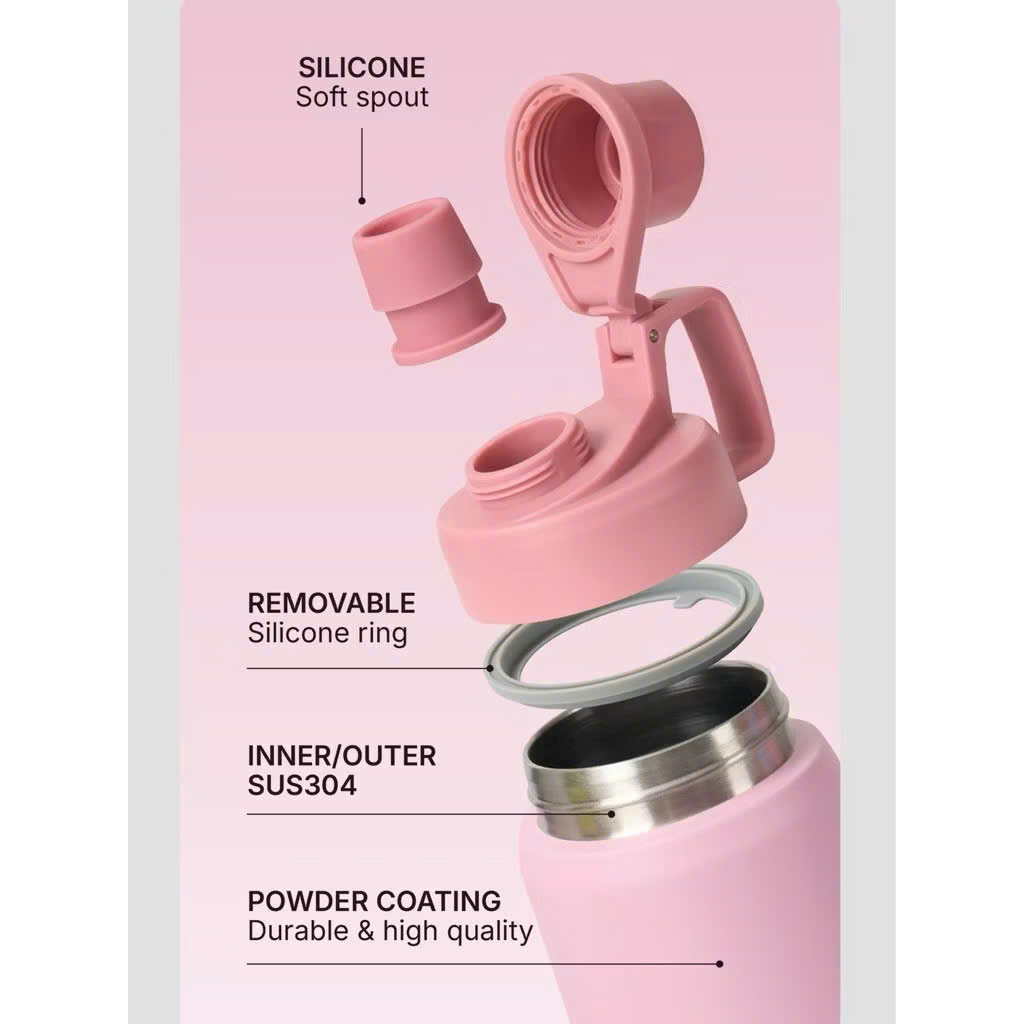 Bình nước giữ nhiệt TYESO 01010 900ML inox 304 cách nhiệt chân không giữ lạnh và nóng