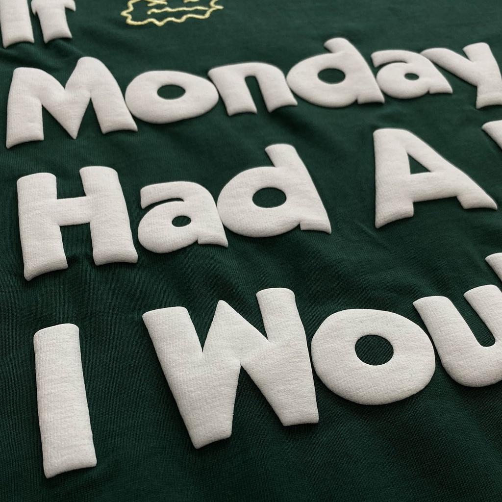 Áo thun XXME họa tiết Hate monday cao cấp màu xanh - BLACK / WHITE / DARKGREEN