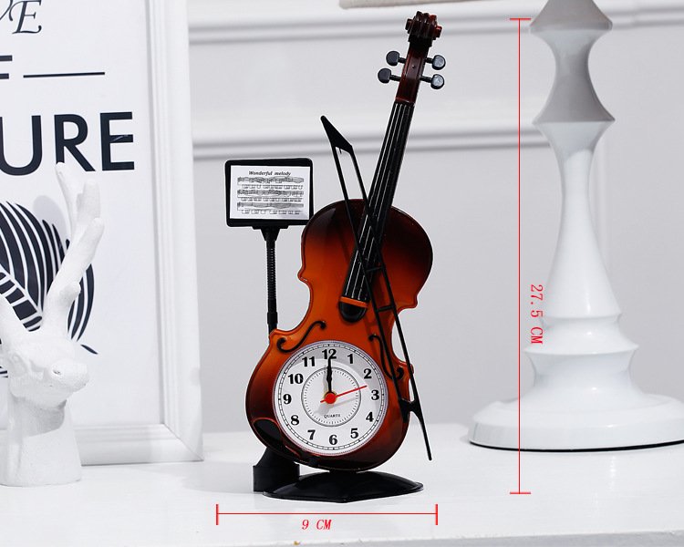 Đồng hồ báo thức để bàn trang trí hình cây đàn Violin