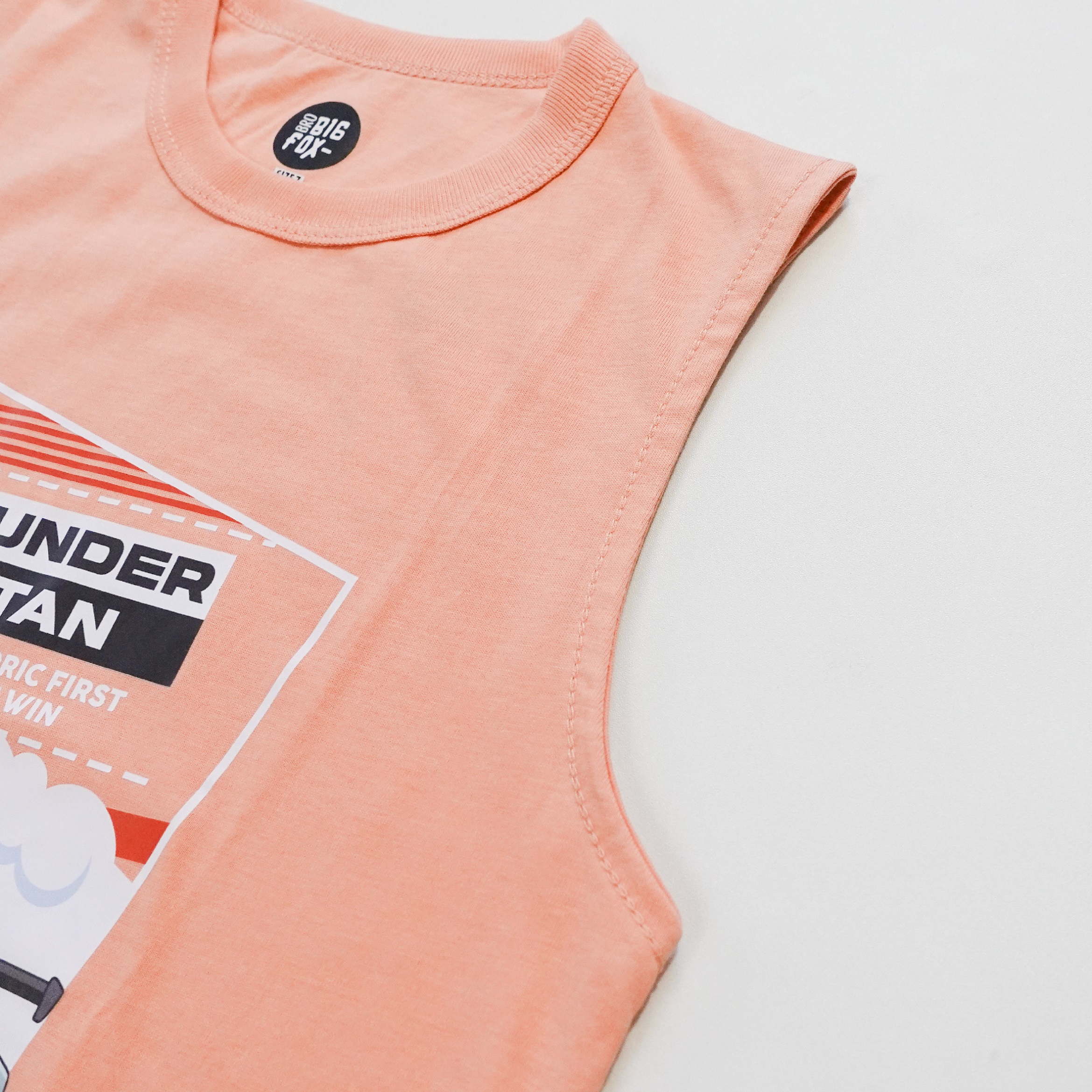 Bộ đồ sát nách cho bé trai Bigfox Miss Meow mặc nhà mùa hè vải cotton size đại trẻ em 3-11 tuổi 30kg