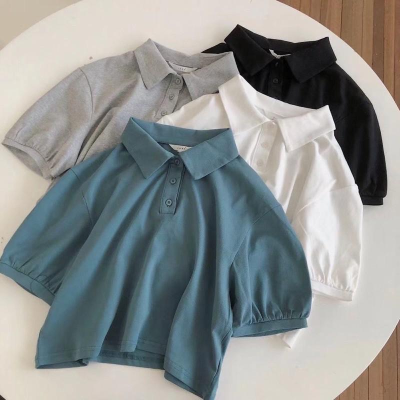 Áo polo croptop trơn basic- hàng Quảng Châu