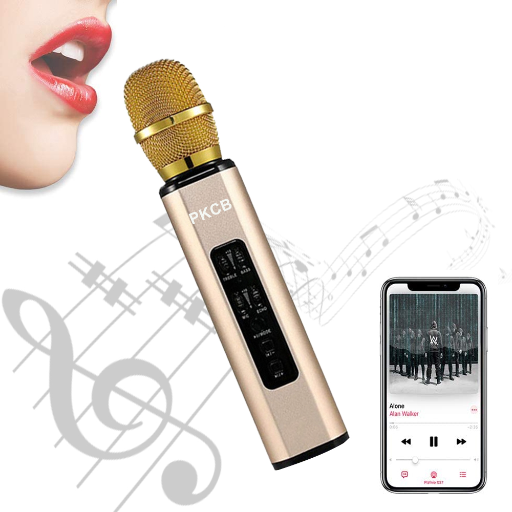 Micro không dây Karaoke di động có thể sạc lại đa chức năng mini, Micro bluetooth  - Hàng Chính Hãng PKCB