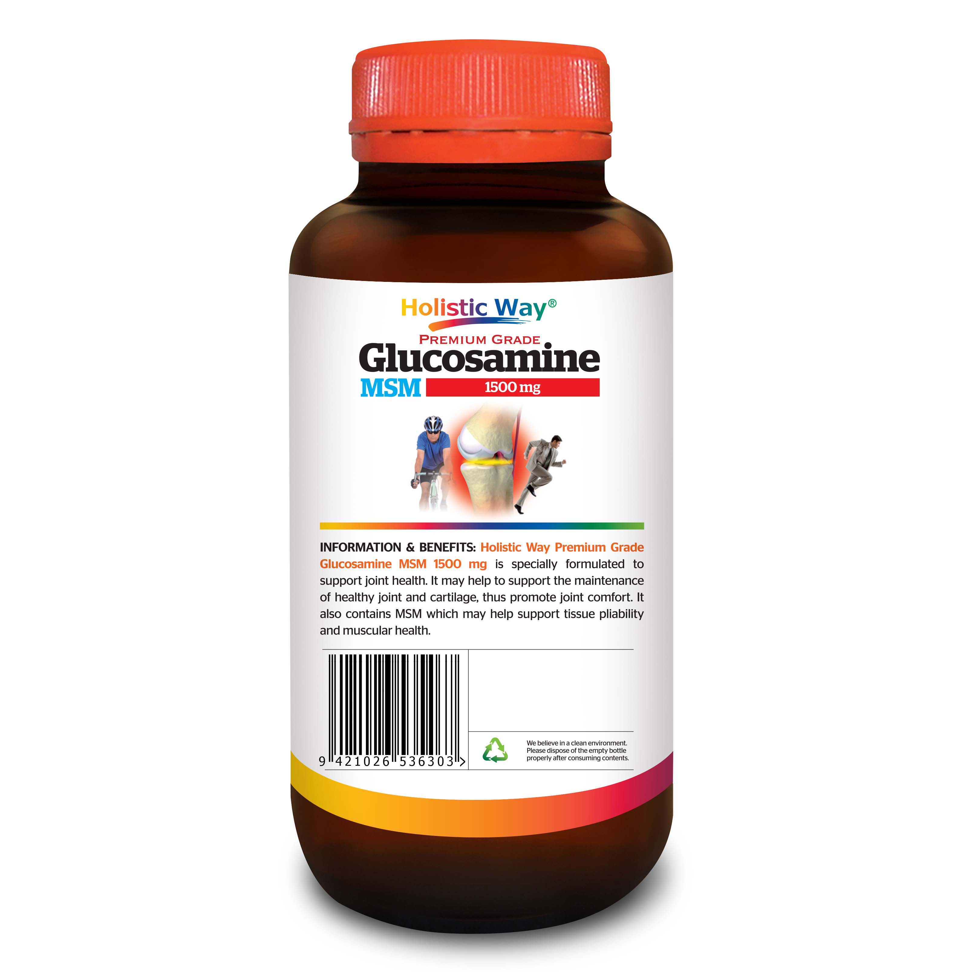 Viên Uống Glucosamine Giúp Bôi Trơn Sụn, Giảm Đau Khớp, Ngăn Ngừa Thoái Hóa Khớp Holistic Way Premium Grade Glucosamine 1500Mg + MSM