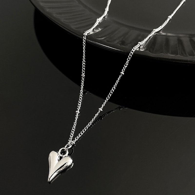 XiaoboACC 2021 New Korean Fashion Three-dimensional Heart Pendant Necklace