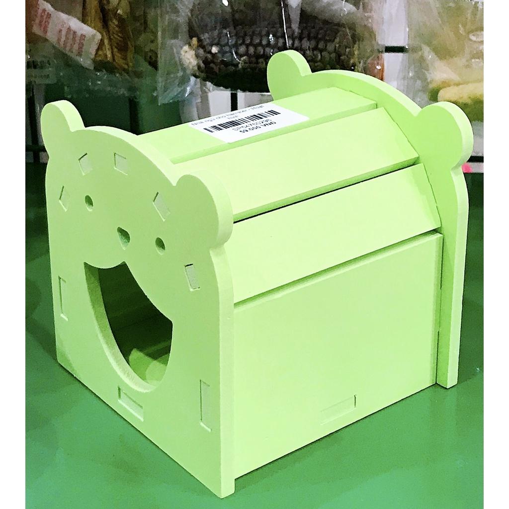 Nhà ngủ cho hamster bằng gỗ hoạt hình, nhiều màu sắc