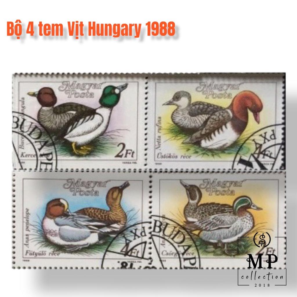 (Tem Đẹp) Bộ 4 tem Vịt Hungary 1988.