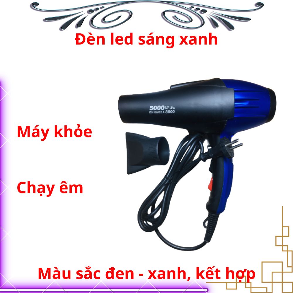 Máy sấy tóc công suất lớn 5000w/nóng - lạnh, dùng Salon tóc chuyên nghiệp/bổ sung ion dưỡng ẩm, làm mượt tóc/máy chạy khỏe, êm - sử dụng đa năng/sấy tóc nhanh khô, chăm sóc tóc, bảo vệ tóc hiệu quả/dây dài 2m, vỏ nhựa cao cấp