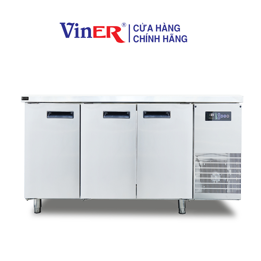 [HÀNG CHÍNH HÃNG] Tủ bàn lạnh 1m8 cánh inox Viner