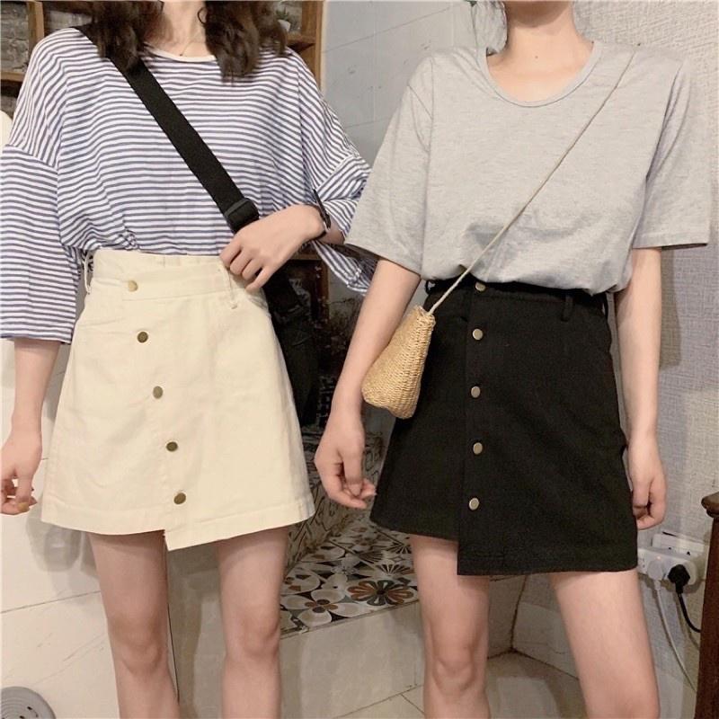 Chân váy kaki cúc bấm chéo - NORN Clothing