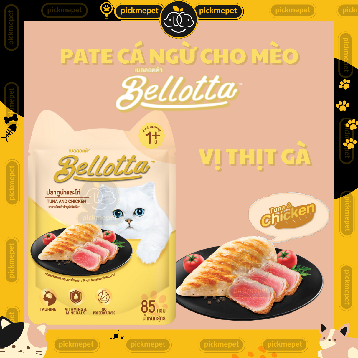 Pate Bellotta Mix Cá Ngừ Cho Mèo Mọi Lứa Tuổi 85g