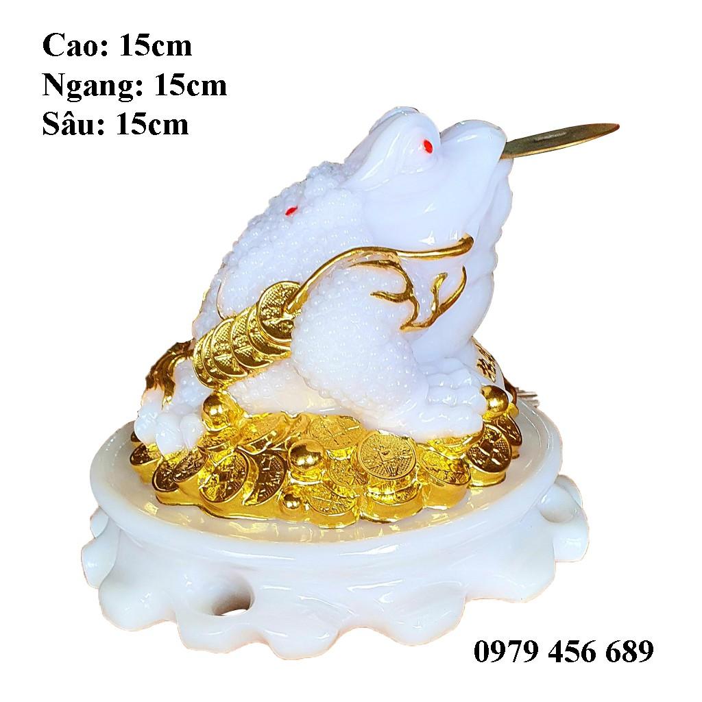 Cóc ngậm tiền vàng đá cao 15cm