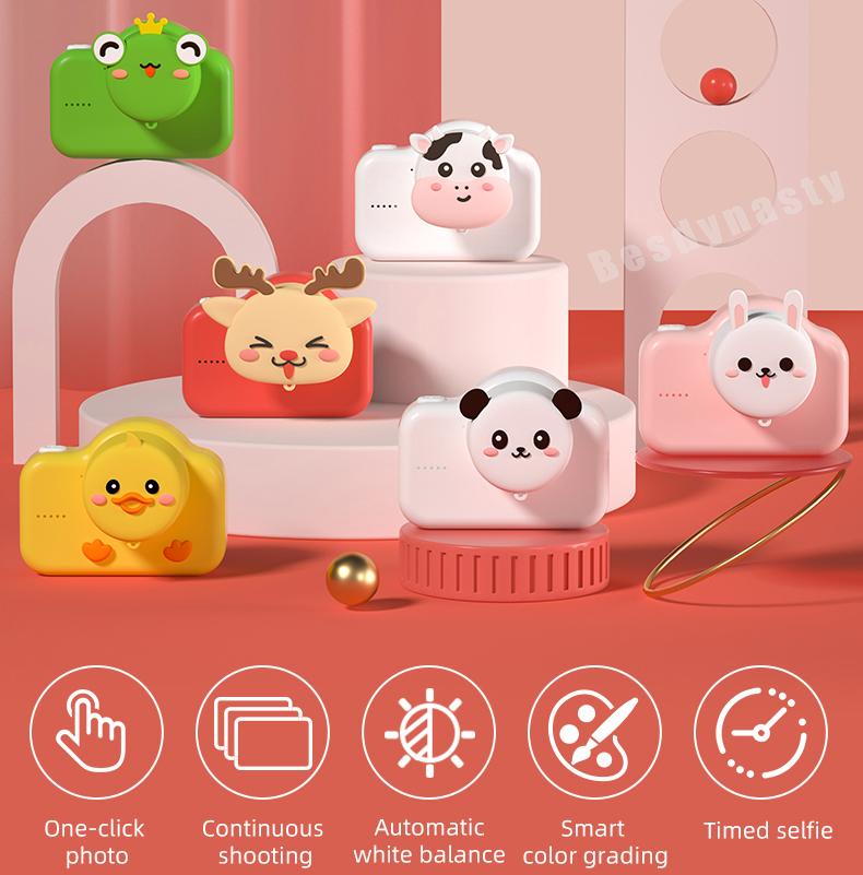 Trẻ em mới Máy ảnh trẻ em Động vật dễ thương Máy ảnh lấy ngay Máy quay video kỹ thuật số cho trẻ em Máy ảnh Đồ chơi cho bé gái Quà tặng sinh nhật Màu sắc: Hươu thêm thẻ 16G