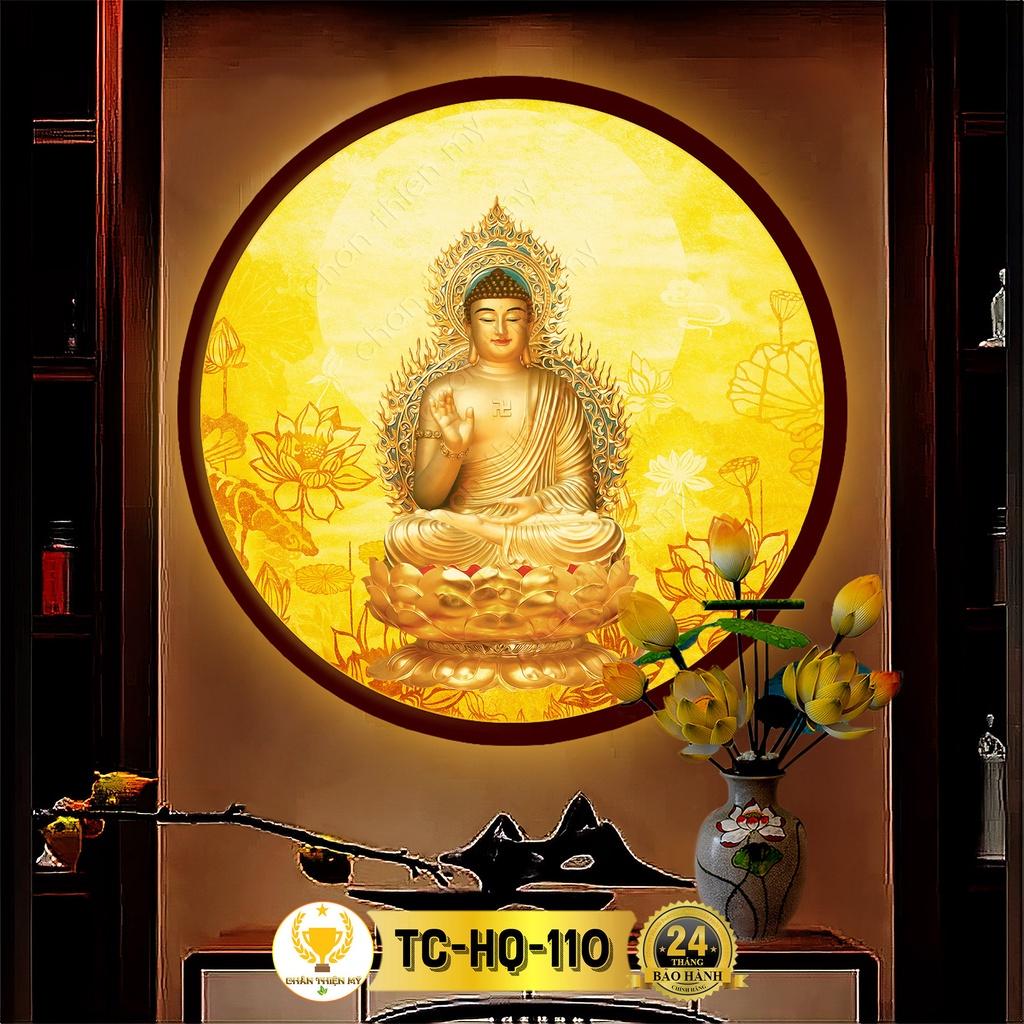 Đèn Thờ Hào Quang Phật Tranh Trúc Chỉ Tròn, Trang Trí Bàn Thờ, Hào Quang Trúc Chỉ Phật A Di Đà TC-HQ-110