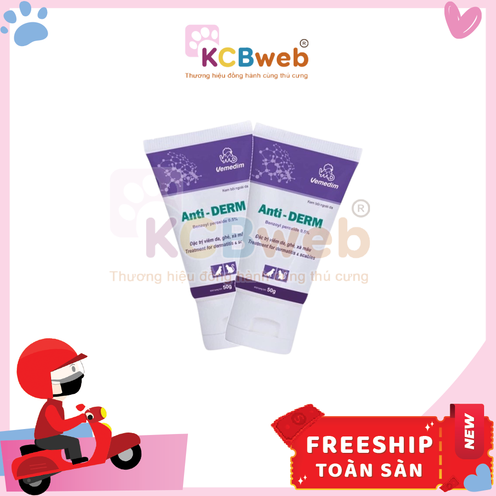 Kem bôi ngoài da Anti-Derm, mụn, ghẻ, xà mâu cho thú cưng