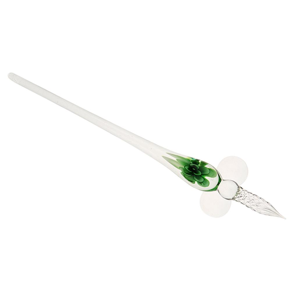 Crystal Glass Dip Pen Signature Pen Pen for School Office Stationery Green