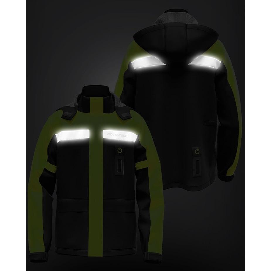 Bộ áo mưa cao cấp MOTOWOLF MDL0402B, có led, kèm bọc giày   - Màu ghi phối đen
