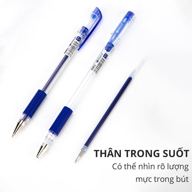 Hộp 12 Bút Gel 0.5 mm - Deli E6600S_XD - Mực Xanh