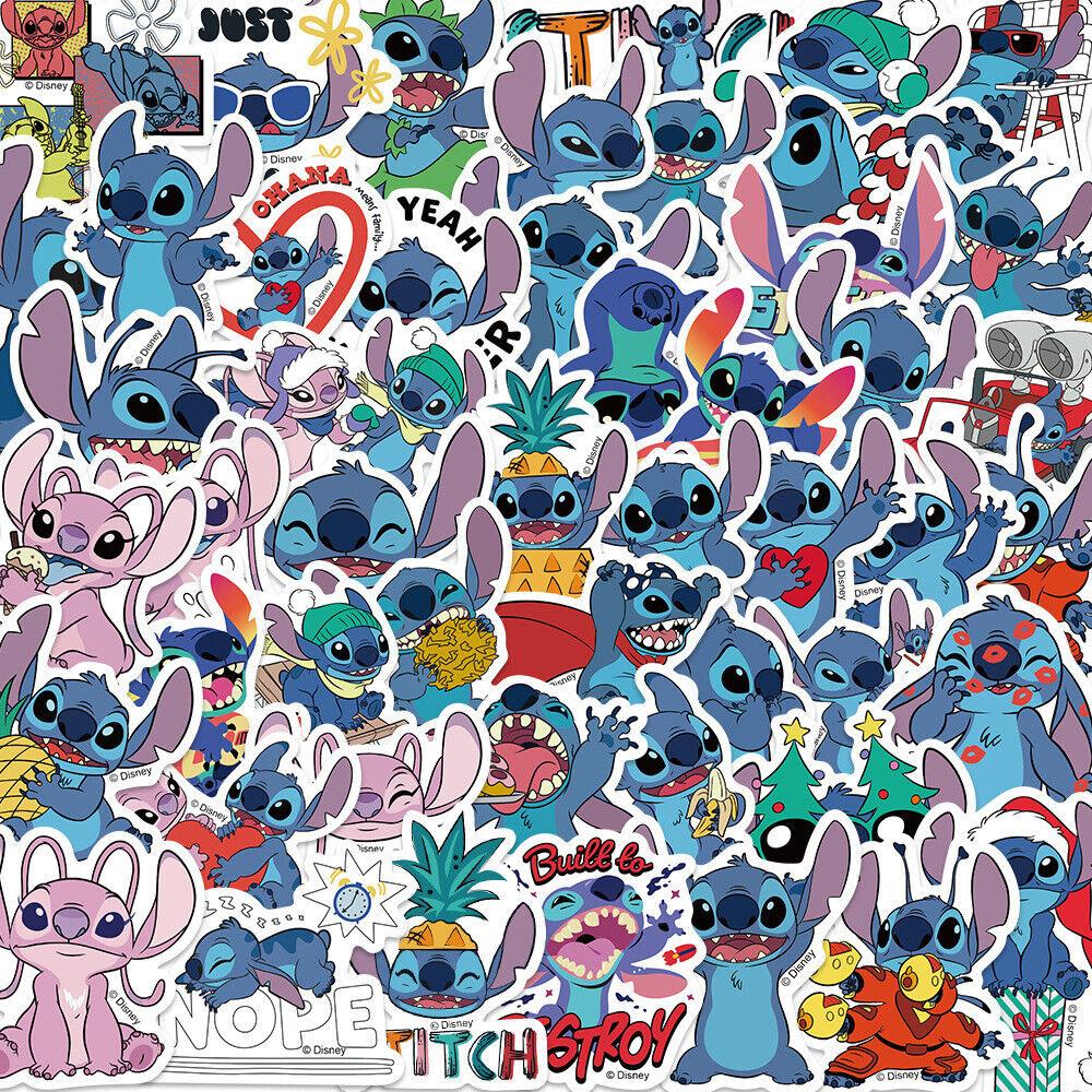 Sticker stitch lilo hoạt hình trang trí mũ bảo hiểm, guitar, ukulele, điện thoại, sổ tay, laptop - mẫu S8