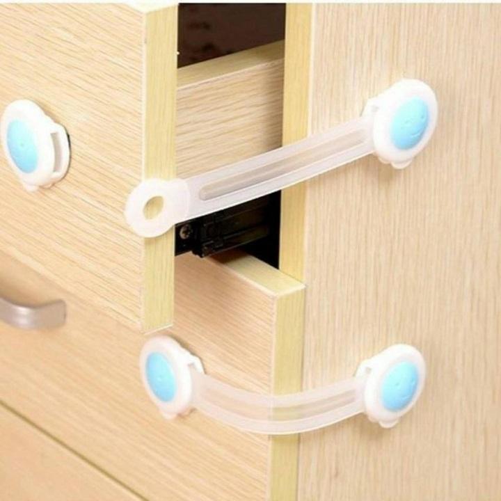 Khóa ngăn kéo/ khóa tủ lạnh loại bền, chắc - Dây khóa an toàn cho tủ đồ/ ngăn kéo/ tủ lạnh