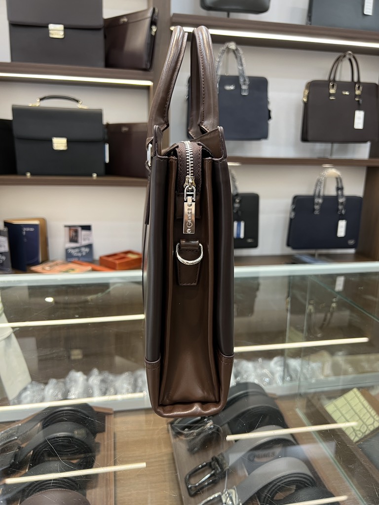 Túi Xách Da Nam Công Sở Chính Hãng GENCE GCE29 Da Bò Cao Cấp Màu Nâu