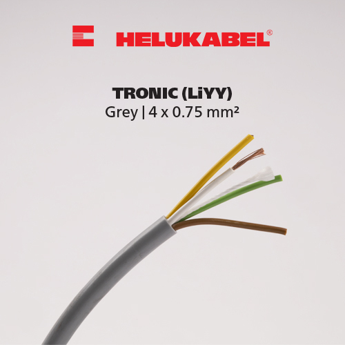 Dây cáp điều khiển HELUKABEL TRONIC (LiYY) | Grey | 4 x 0.75 mm²
