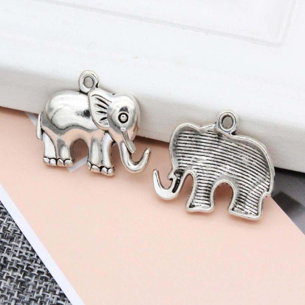 10pcs Silver Cute Elephant Shape Pendant DIY Earring Necklace Jewelry Beads