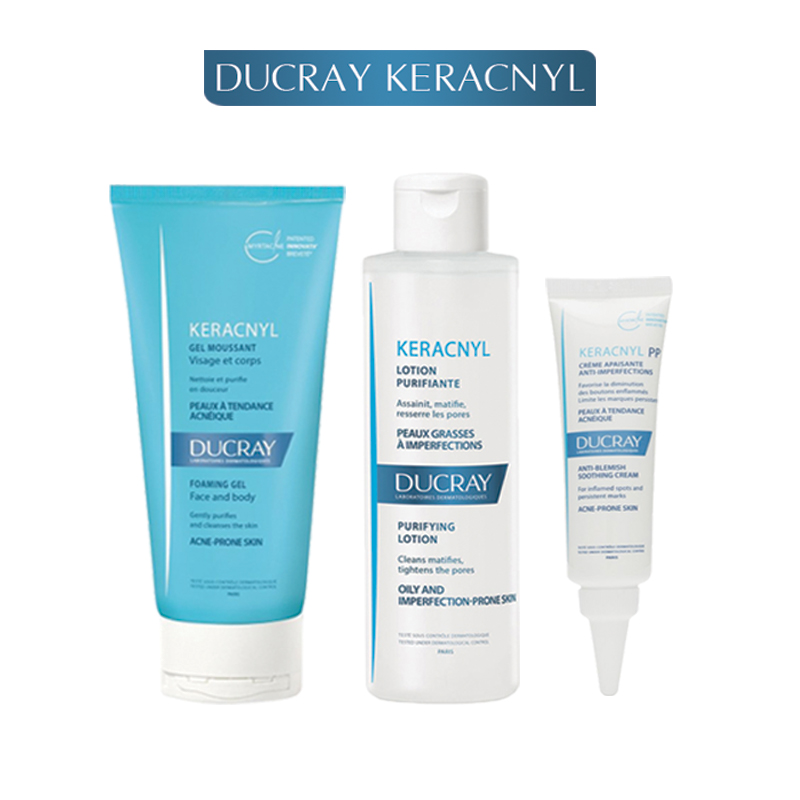 COMBO DUCRAY LÀM SẠCH , ĐIỀU TRỊ MỤN TRỨNG CÁ &amp; NGỪA THÂM KERACNYL