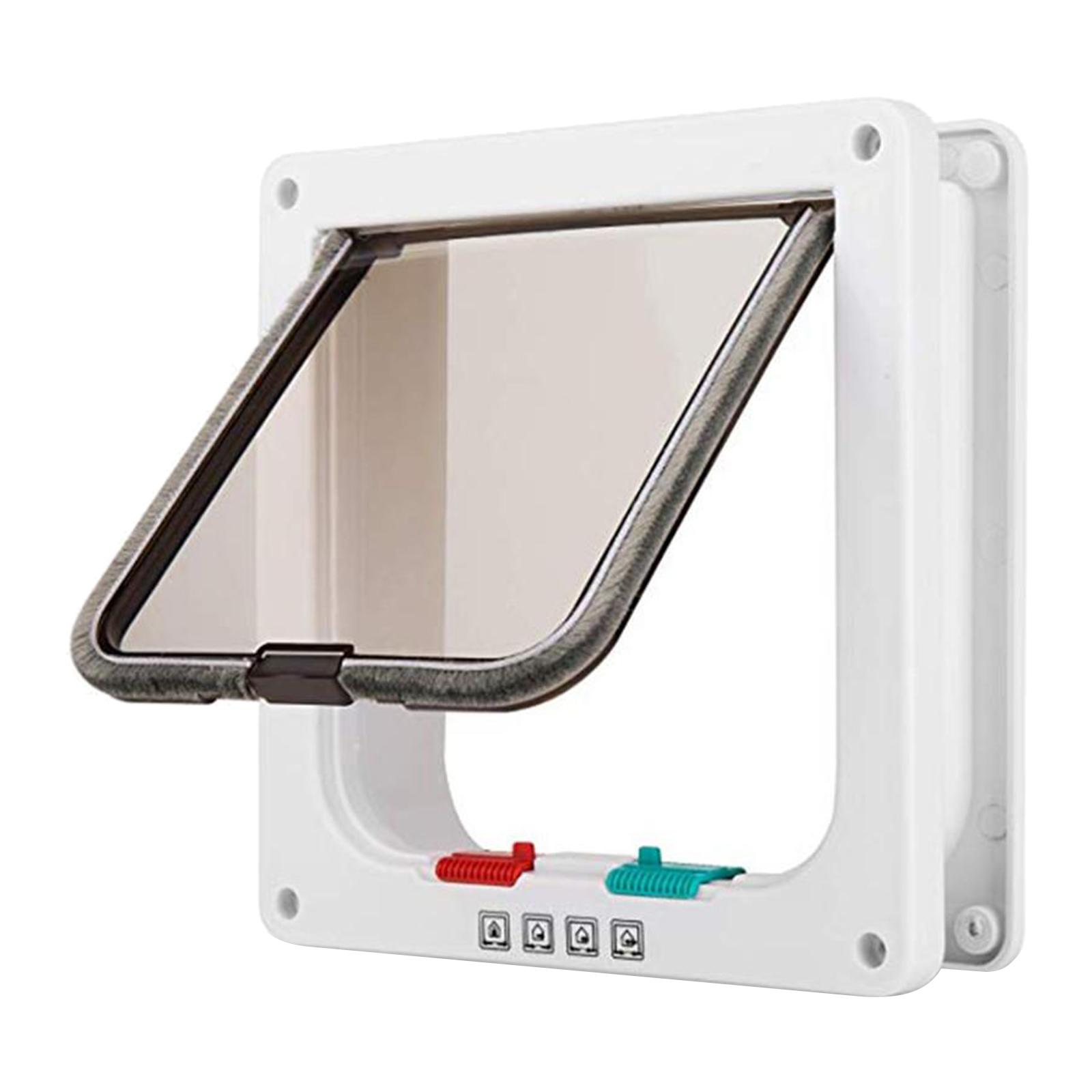 4-Way Locking Pet Door Frame Lockable Dog and Gate Cat Flap Door