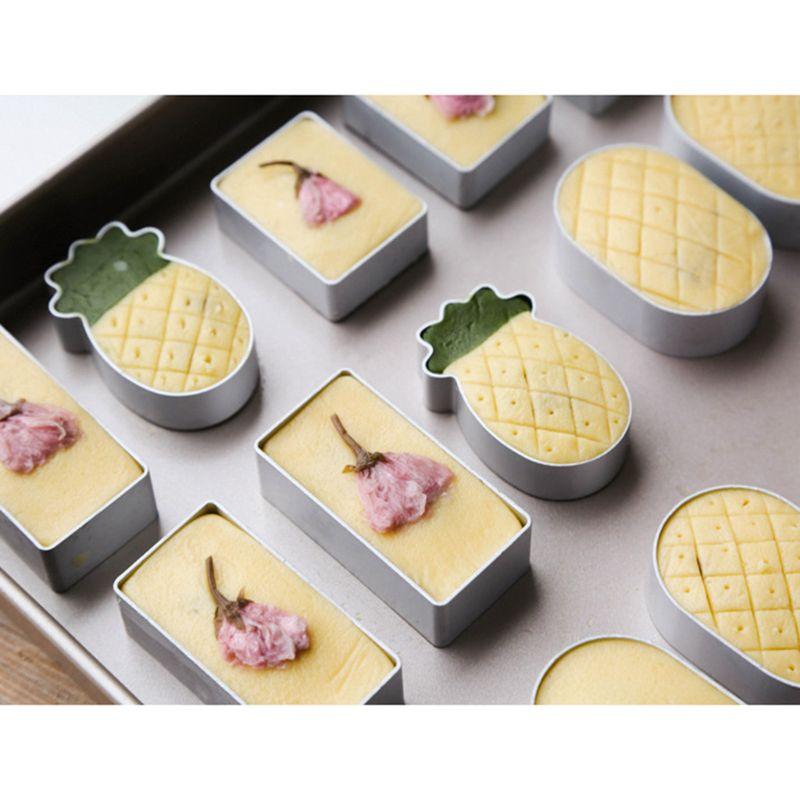 10 Cái Chữ Nhật Dài Dứa Hình Bánh Bánh Cookie Khuôn Bánh Hình Thú Cắt Báo Chí Cho Nhà Bếp