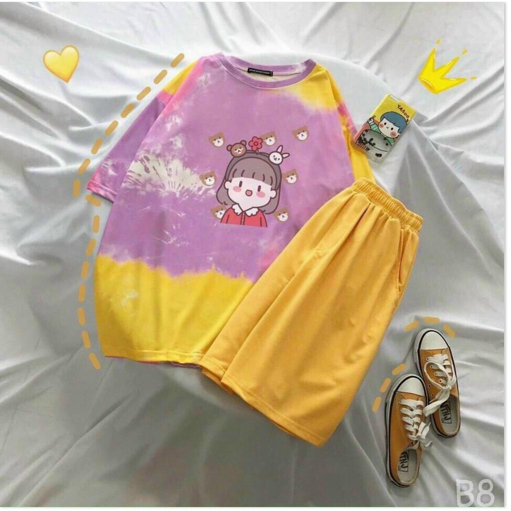 SET BỘ NỮ THUN COTTON,CHẤT LIỆU THOÁNG MÀU,HỌA TIẾT XINH XẮN LANA FASHION