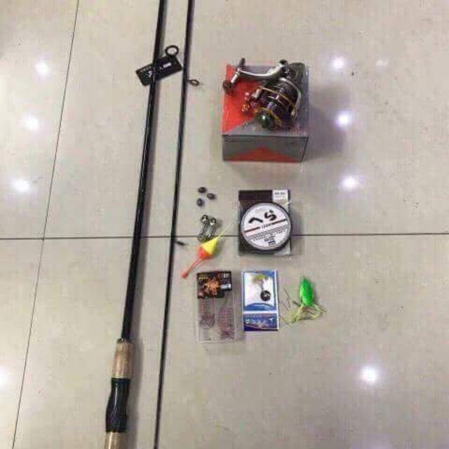 Bộ cần câu 2 khúc rỗng 2m1 máy yumoshi 6000